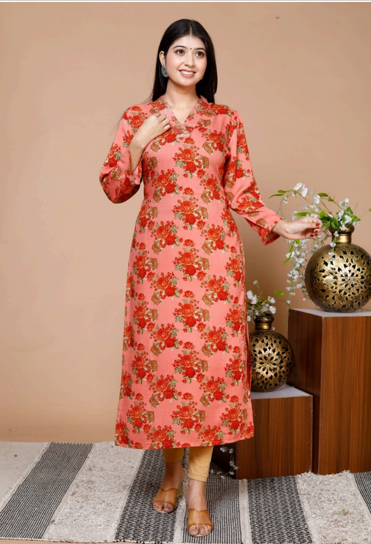 Rayon Foil Print Kurta