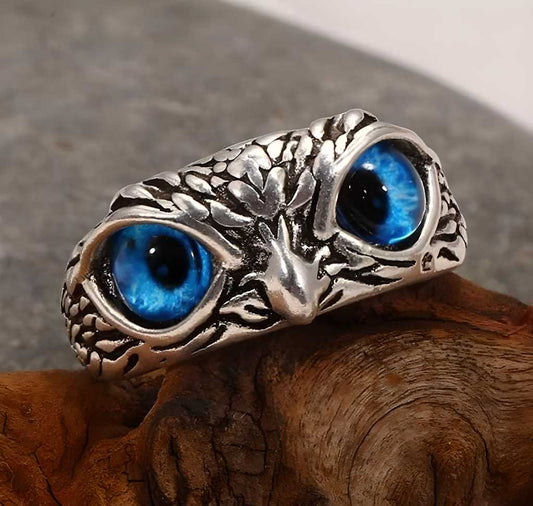 Attractive Silver Plated Owl Ring LASATECH