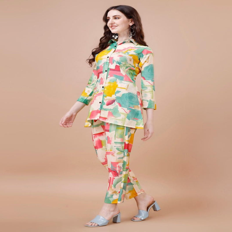Women Floral Print 2-Piece Co-Ord Set LASATECH