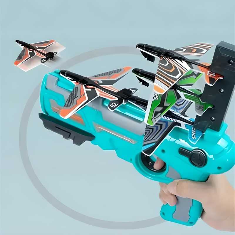 Airplane Launcher Toy Gun with Foam Glider LASATECH