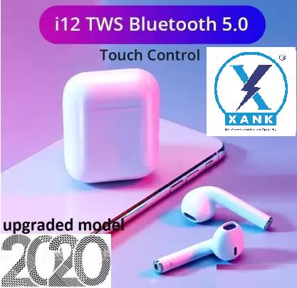 XANK TWS i12 Bluetooth Earphone with Portable Charging Case (White, True Wireless) LASATECH