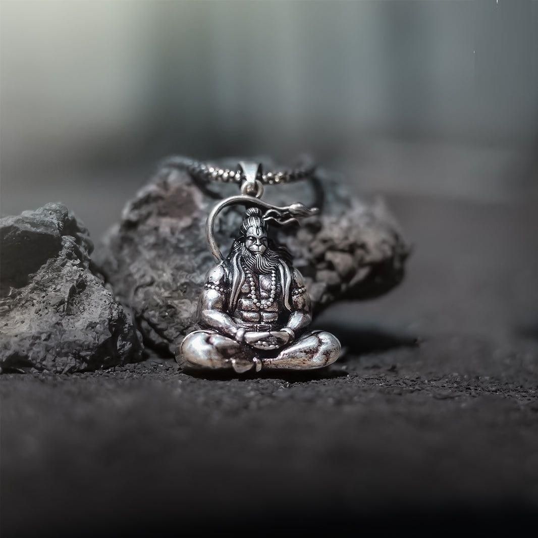 Hanuman Silver Locket With Chain LASATECH