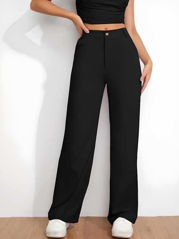 Women's Flat Front Casual Trousers LASATECH