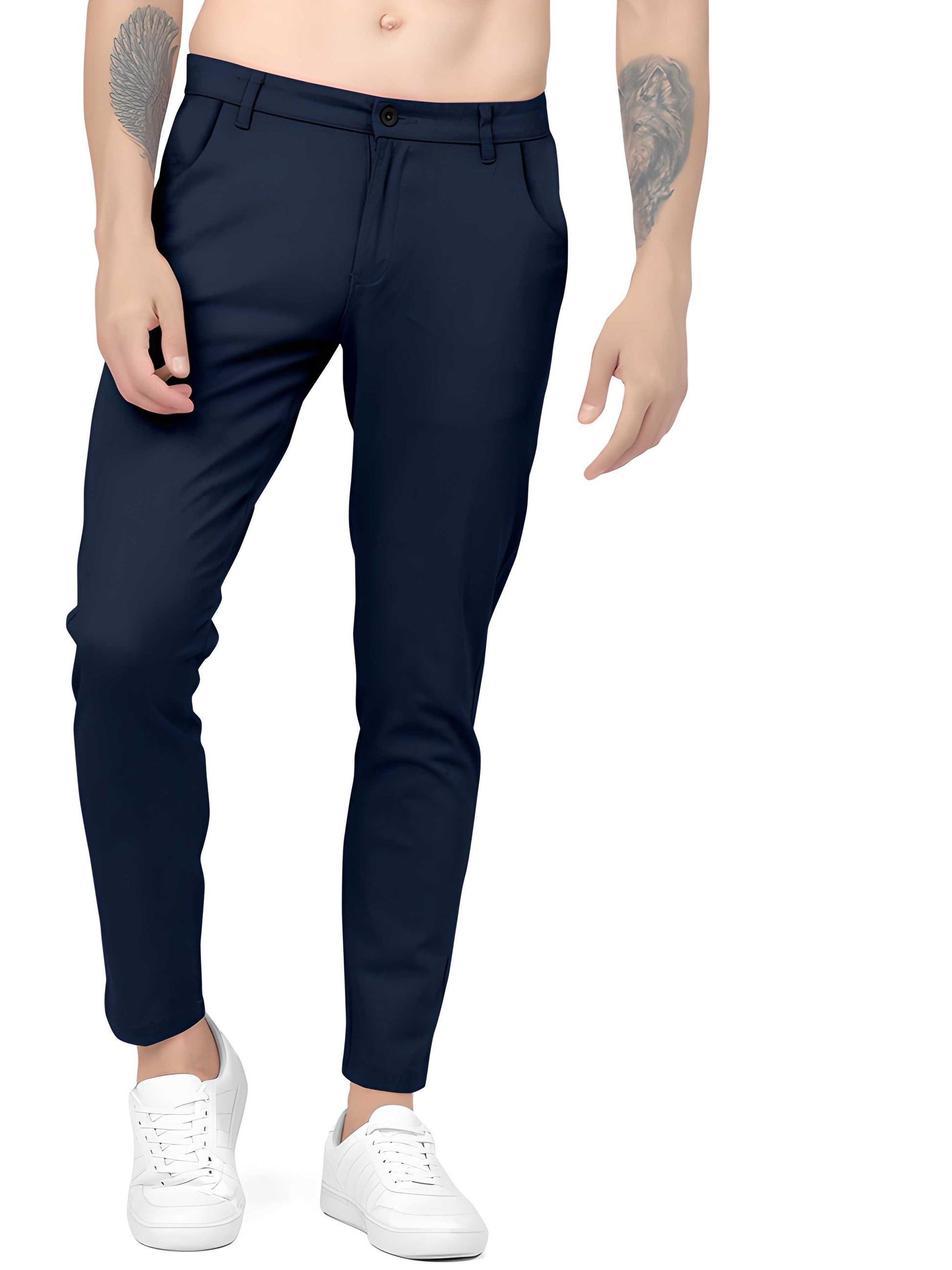 Men's Lycra Cotton Regular Fit Pant LASATECH