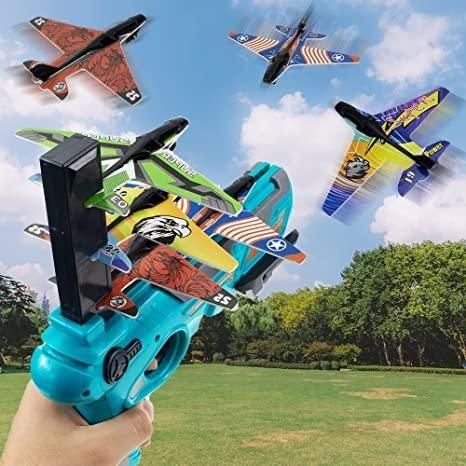 Airplane Launcher Toy Gun with Foam Glider LASATECH