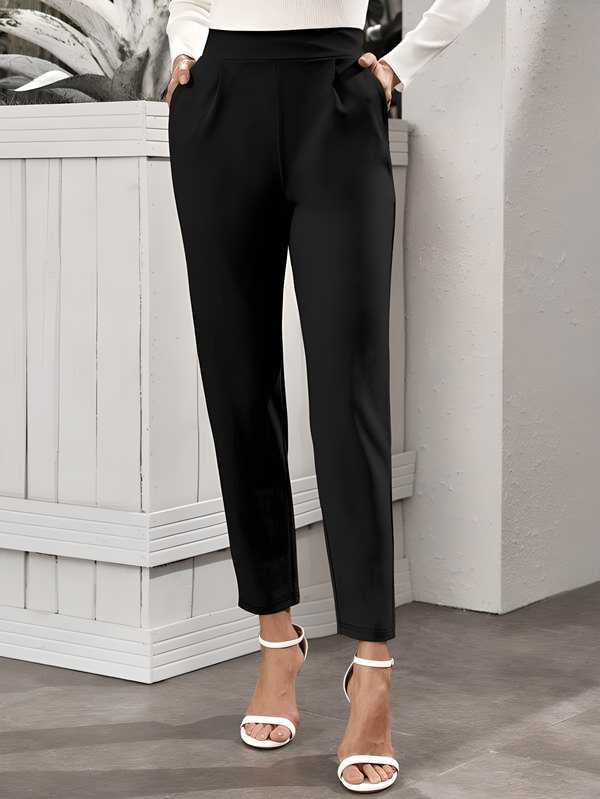 Women's Flat Front Casual Trousers LASATECH