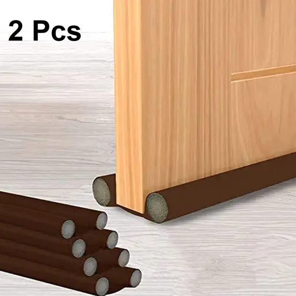 Door Protector- Door Draft Fabric Cover Guard Door Gap Sealer  Protector Door Mounted Door Stopper Door Mounted Door Stopper Sound-Proof Reduce Noise Waterproof - Brown (Pack Of 2) LASATECH