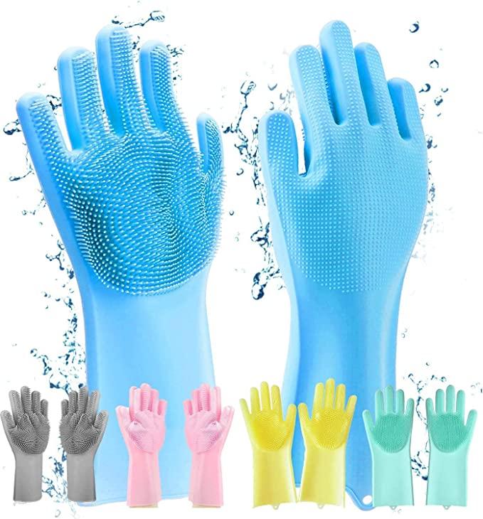 Gloves Magic Silicone Dish Washing Gloves for Kitchen (Pair of 1) LASATECH