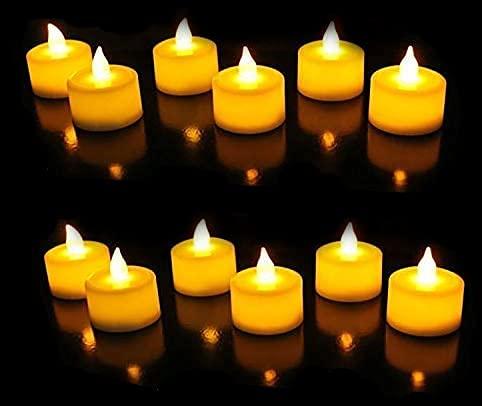 Battery Operated LED Candle Diya Decorative Lights Pack of 12 LASATECH