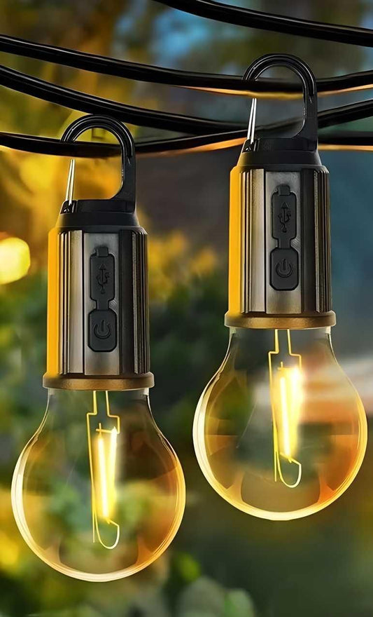 Decorative Hanging Bulb with 3 Modes Tent Lamp for Camping Pac of 2 LASATECH