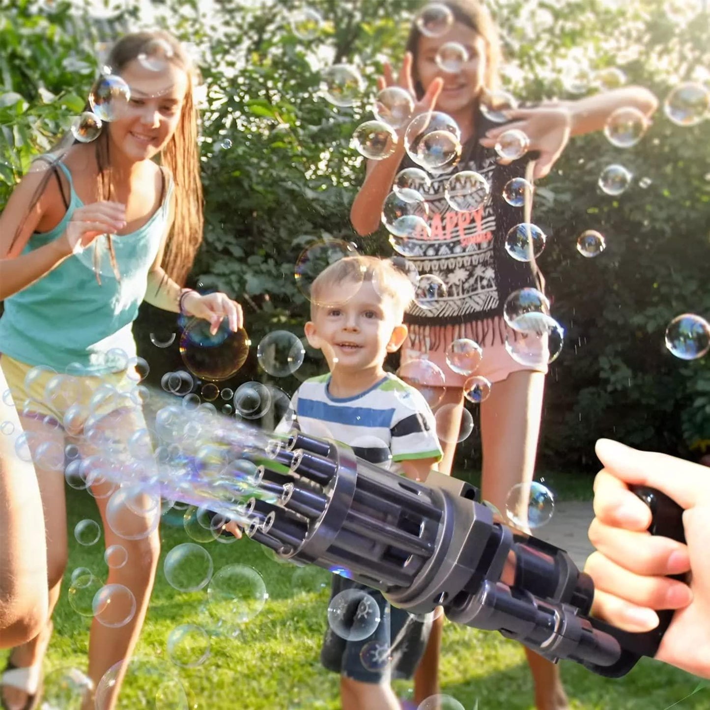 Rocket Launcher Electric Bubble Machine Gun for Toddlers Toys LASATECH