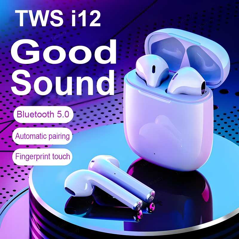 i12 TWS Wireless Headphone Bluetooth Earphone 5.0 Stereo Headset for all Mobiles LASATECH