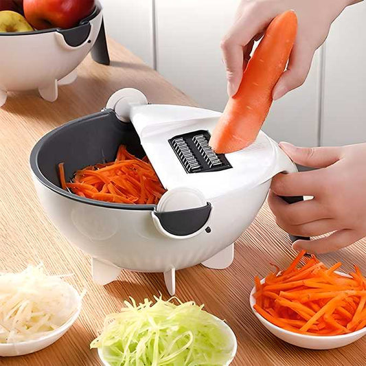 9 in 1 Multifunction Plastic Magic Rotate Vegetable Cutter LASATECH