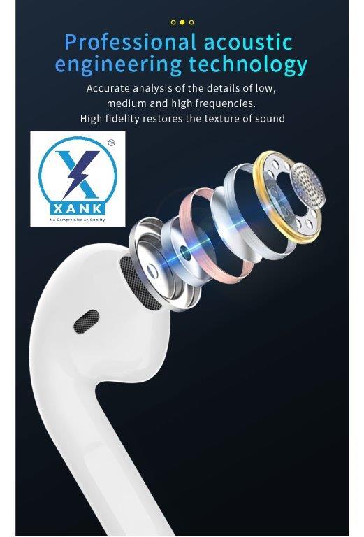 XANK i12 Earbuds with Charging Case Support All Smartphones & Tablets (White) LASATECH