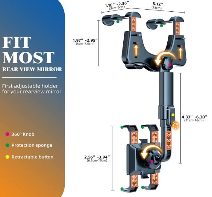 Mirror Mobile Phone Holder for Car LASATECH