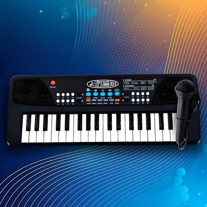 37 Keys Piano Keyboard Toy with Microphone, USB Power Cable & Sound Recording Function Analog Portable Keyboard LASATECH