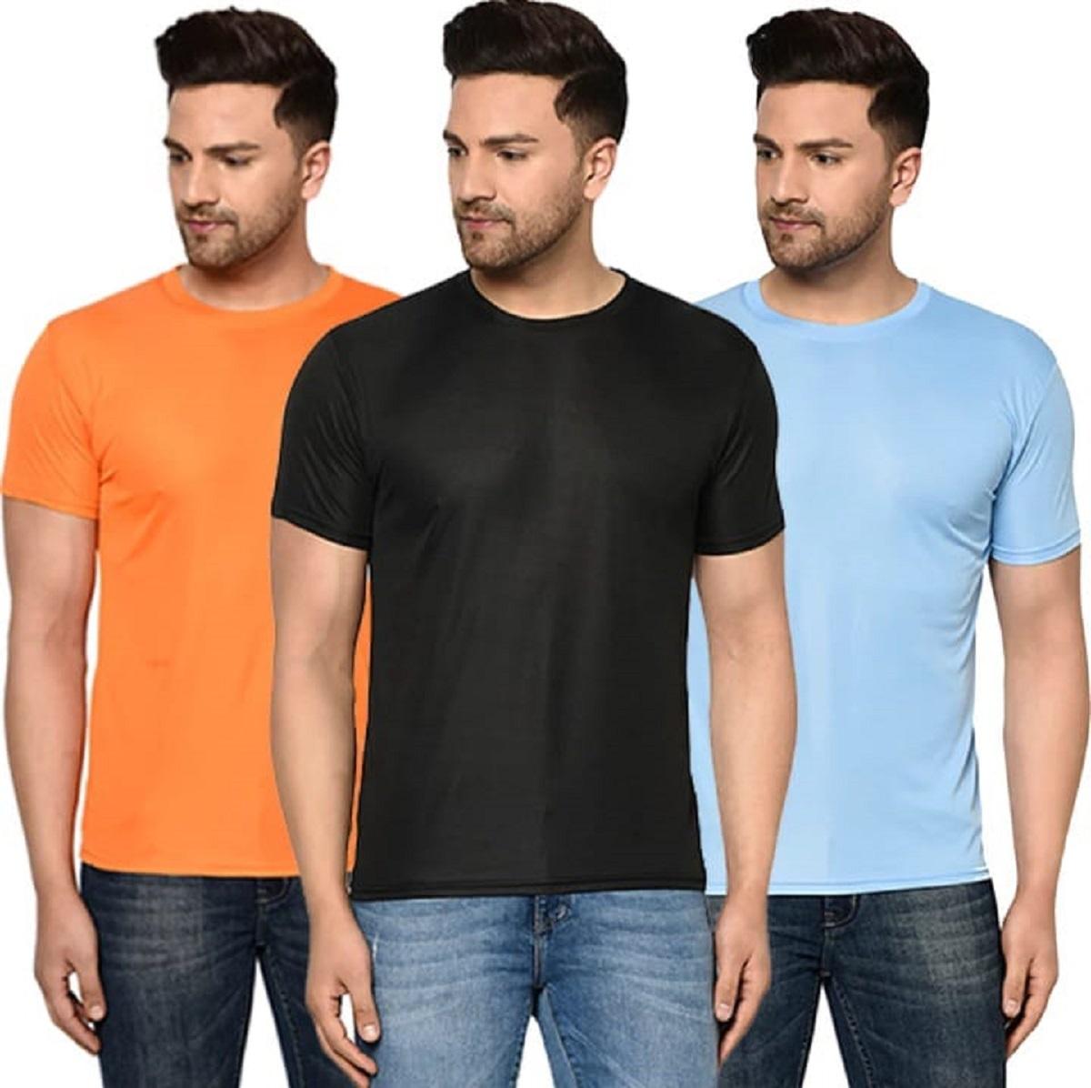 Fidato Men's Pack Of -3 Half Sleeves Round Neck T-shirt With Pack Of-2 Men's Boxers LASATECH