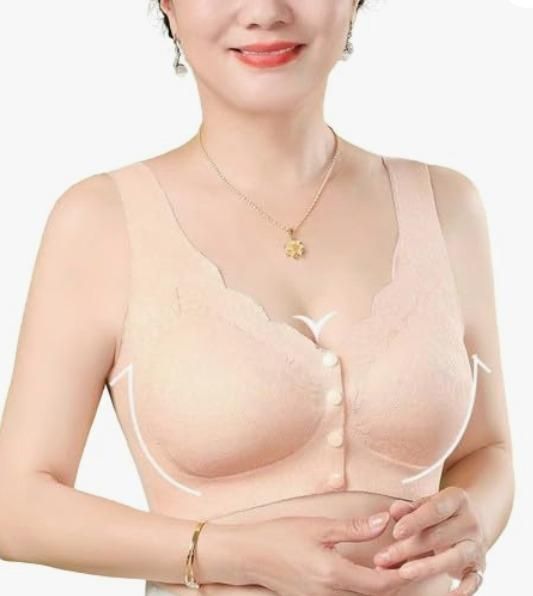 Women's Cotton Spandex Padded Front Open Feeding Bra Maternity Baby Nursing LASATECH