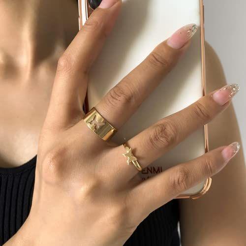 Golden Butterfly Matching Wrap Finger Ring LASATECH