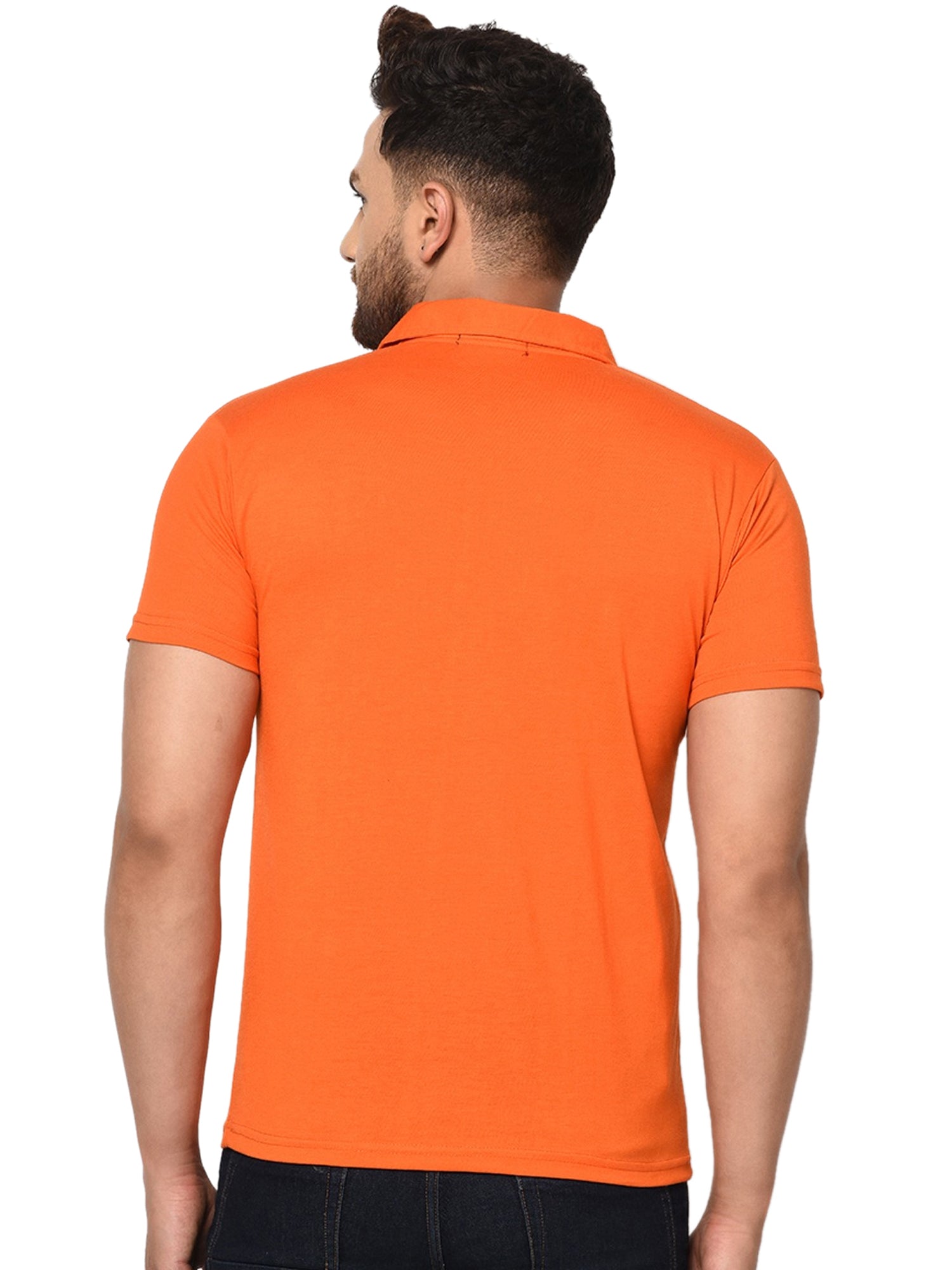 Cotton Blend Solid Half Sleeves Mens Polo T-Shirt LASATECH