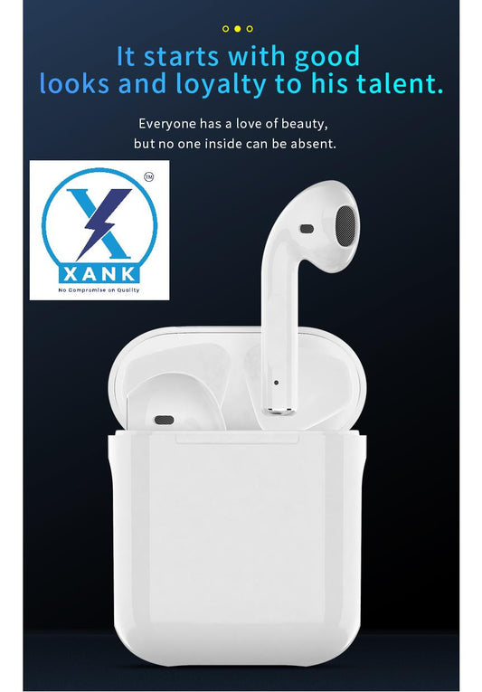 XANK i12 Earbuds with Charging Case Support All Smartphones & Tablets (White) LASATECH