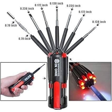 Screwdriver- 8 in 1 Screwdriver Interchangeable Bits Tool Set LASATECH