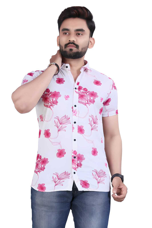 Rayon Printed Half Sleeves Regular Fit Mens Casual Shirt LASATECH