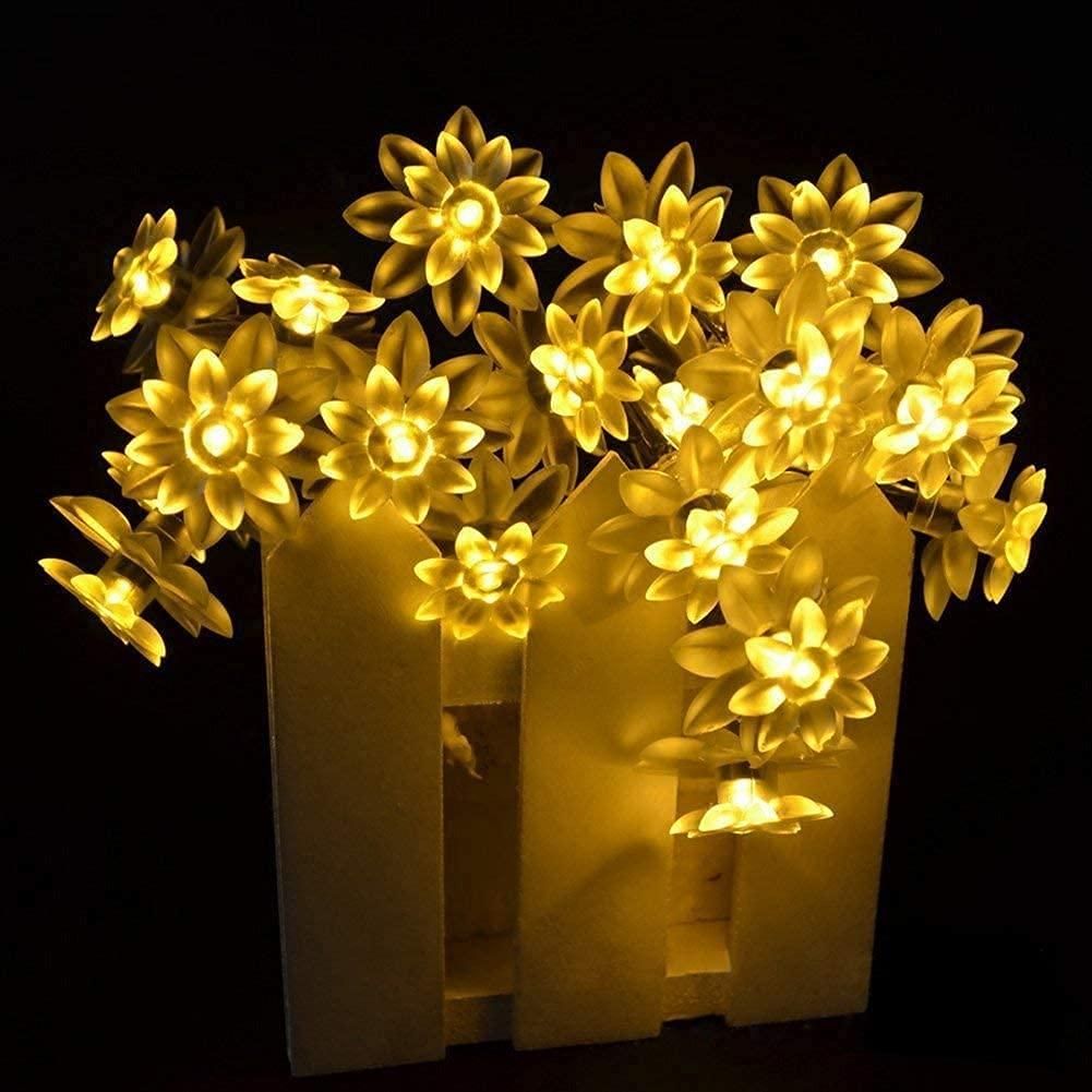 16 Led Lotus Flower Decoration Lights, 3 Meters LASATECH