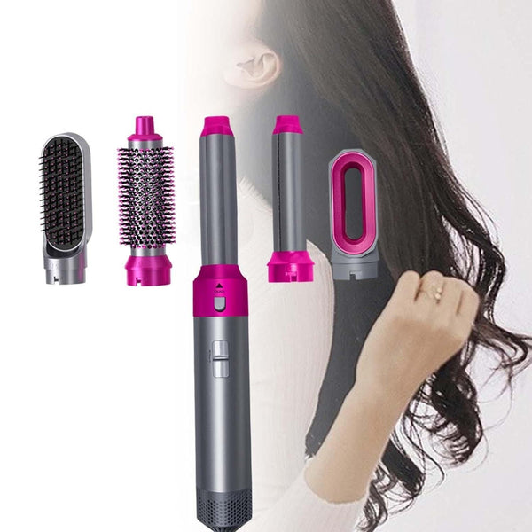 Muti-Functional 5 IN 1 Hair Styling Tool Detachable Hot Air Brush Hair Dryer with Comb LASATECH