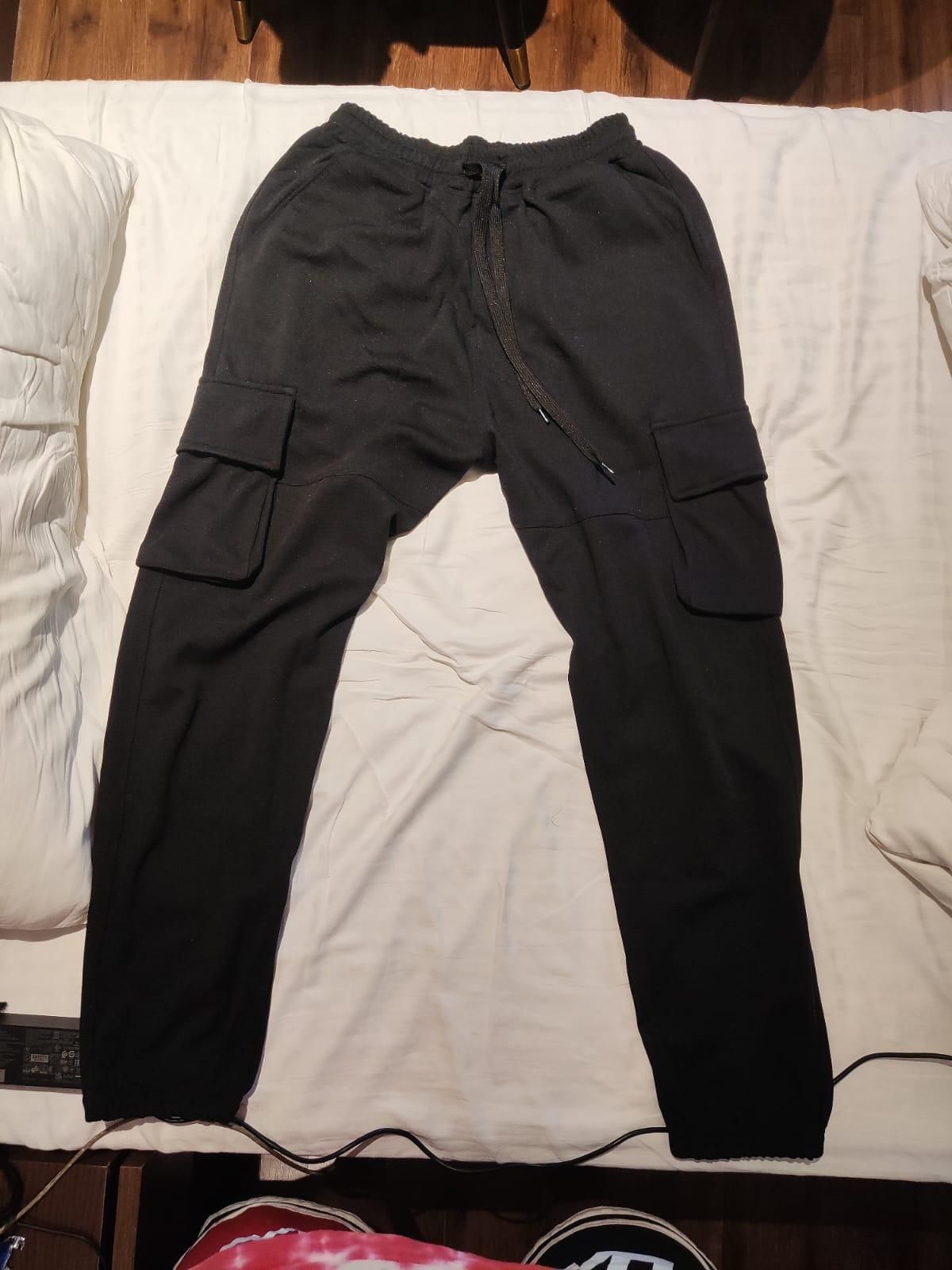 Men's Flap Pocket Drawstring Black Jogger Combo Pant LASATECH