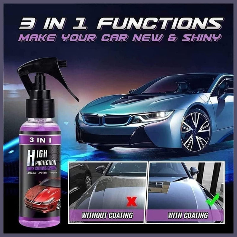 3 in 1 High Protection Quick Car Ceramic Coating Spray - Car Wax Polish Spray (Pack 1) LASATECH