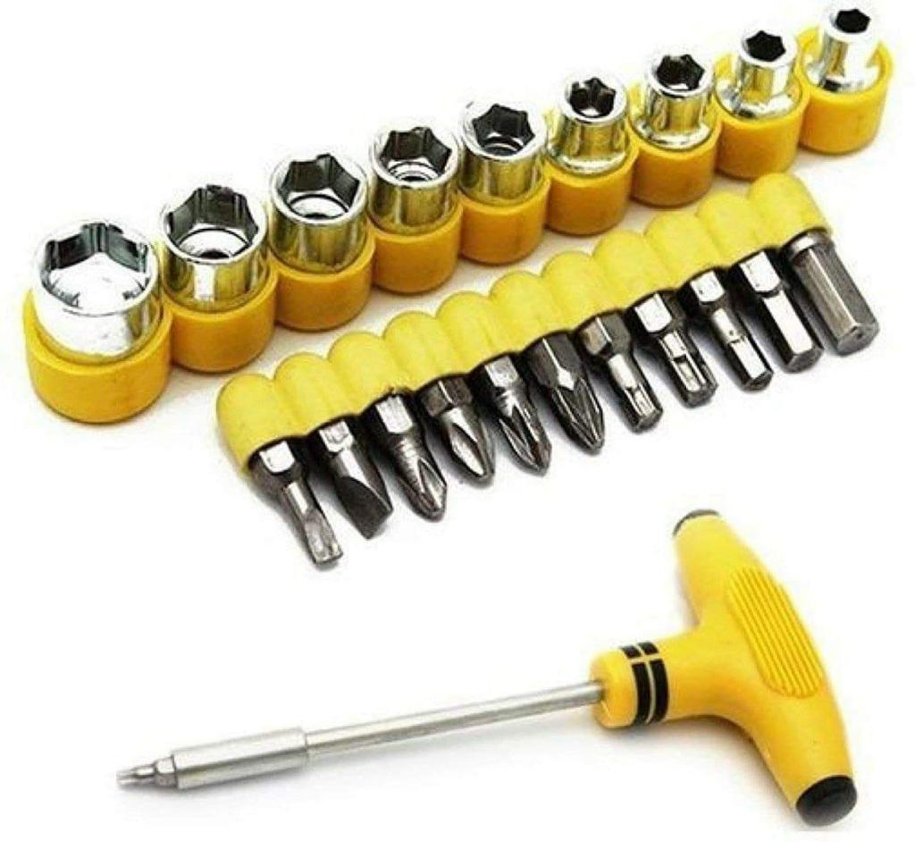 T Shape Screwdriver Set Batch Head Ratchet Pawl Socket Spanner Hand Tools LASATECH