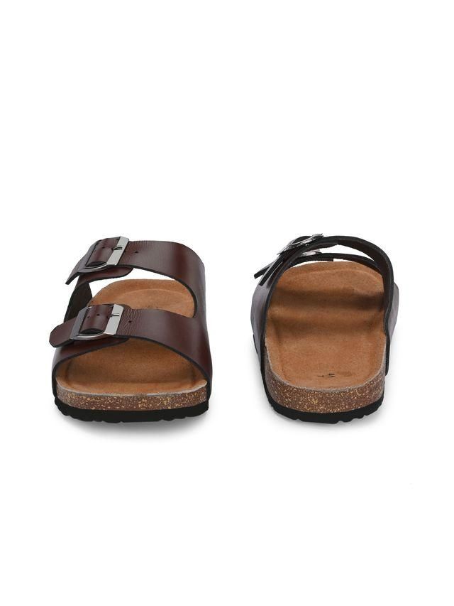 Mens Arizona Brown Leather Slippers LASATECH