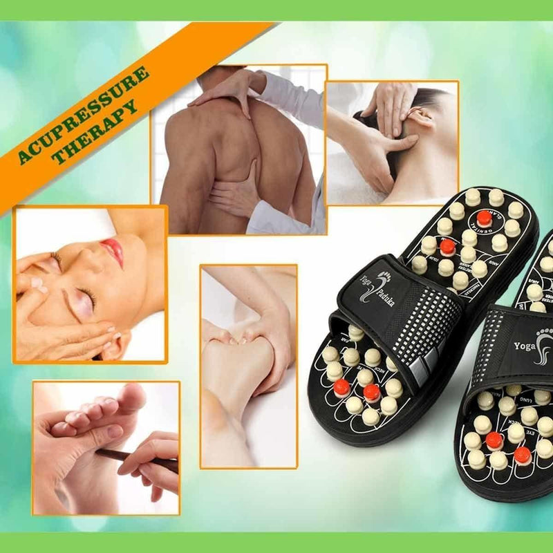 Acupressure and Magnetic Therapy Paduka Slippers for Full Body Blood Circulation Yoga Paduka Acupressure Foot Relaxer For Men and Women LASATECH