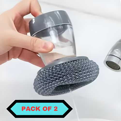 Kitchen Soap Dispensing Palm Brush (Pack of 2) LASATECH