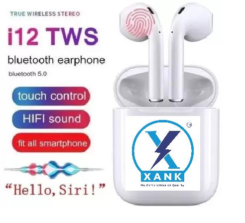 XANK TWS i12 Bluetooth Earphone with Portable Charging Case (White, True Wireless) LASATECH