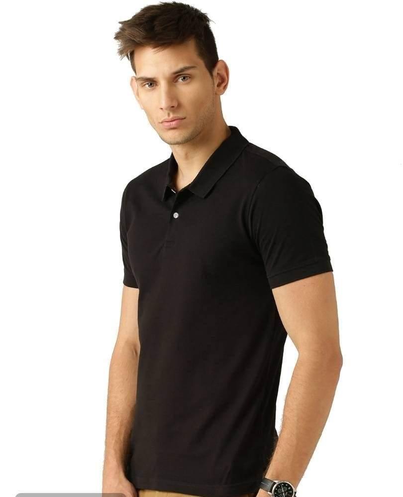 Cotton Blend Solid Half Sleeves Mens Polo Neck T-Shirt (Pack of 4) LASATECH