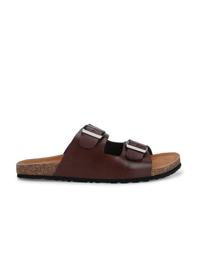 Mens Arizona Brown Leather Slippers LASATECH