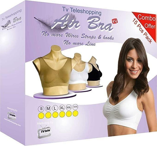 Women's Multicolor Air Bra Pack Of 3 Free Size LASATECH