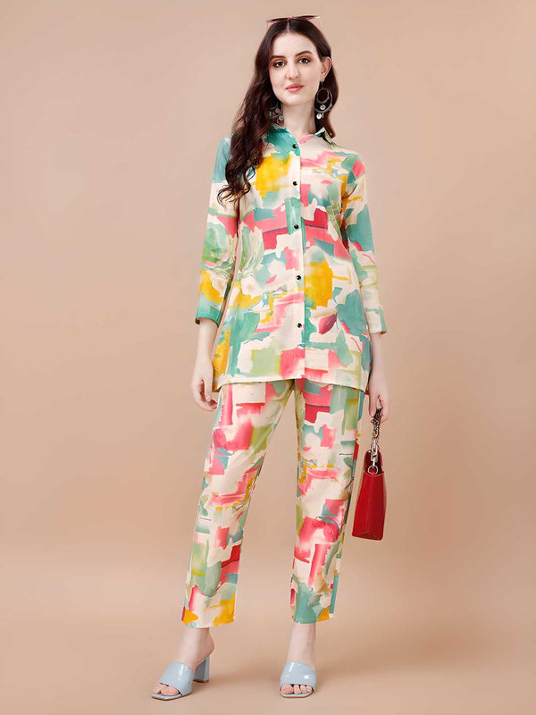 Women Floral Print 2-Piece Co-Ord Set LASATECH