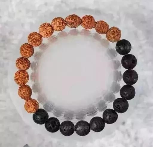 Authentic 5 Mukhi Rudraksha With Black Agate Beaded Bracelet� LASATECH