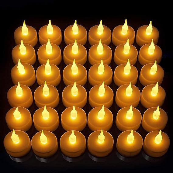 Battery Operated LED Candle Diya Decorative Lights Pack of 12 LASATECH