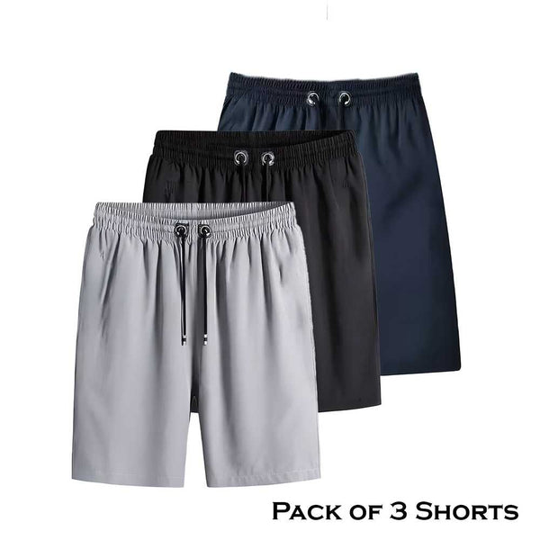 Combo of 3 Men's Stretchable Cotton Shorts LASATECH