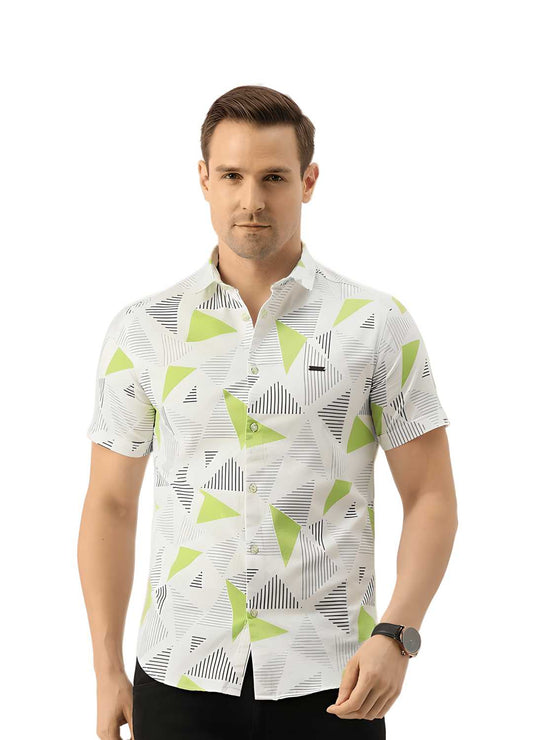 Rayon Printed Half Sleeves Regular Fit Mens Casual Shirt LASATECH