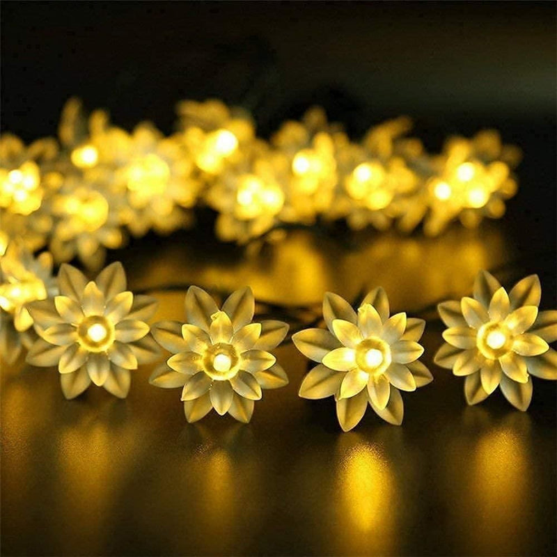 16 Led Lotus Flower Decoration Lights, 3 Meters LASATECH