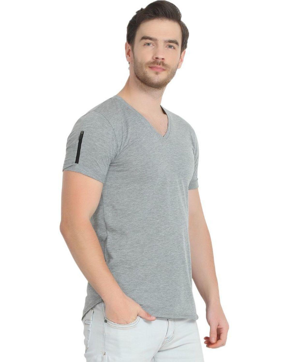 Cotton Blend Solid Half Sleeves Stylish Neck Mens T-Shirt Pack Of 3 LASATECH