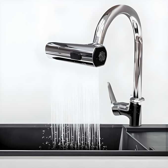 3 in 1 360� Waterfall Kitchen Faucet, Touch Faucet, Extender for Kitchen Sink LASATECH