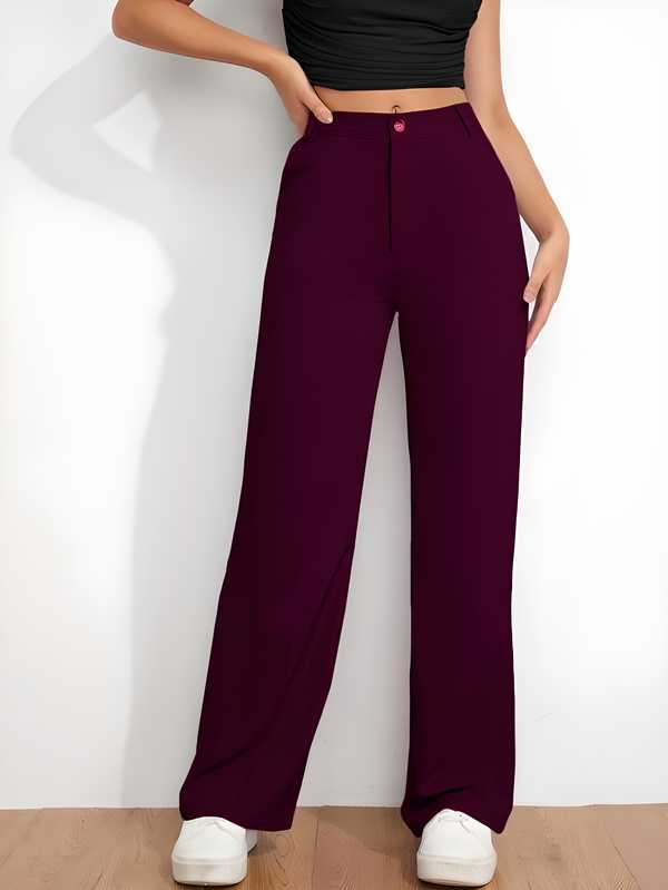 Women's Flat Front Casual Trousers LASATECH