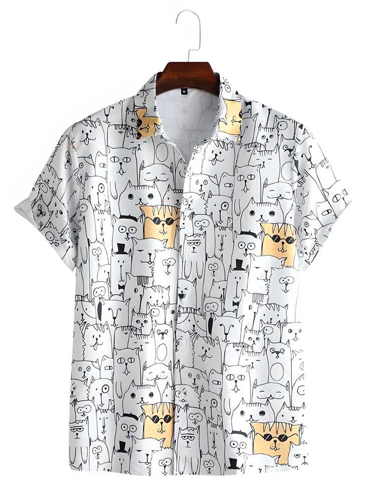 Rayon Printed Half Sleeves Regular Fit Mens Casual Shirt LASATECH