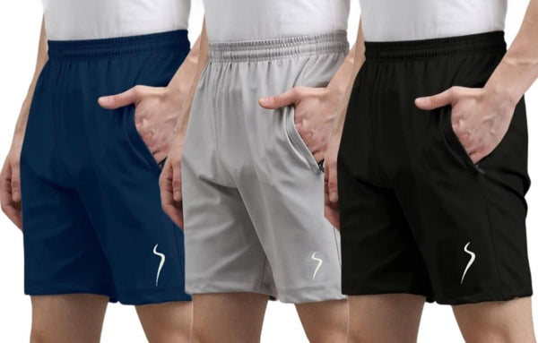 Combo of 3 Men's Cotton Polyester Shorts LASATECH